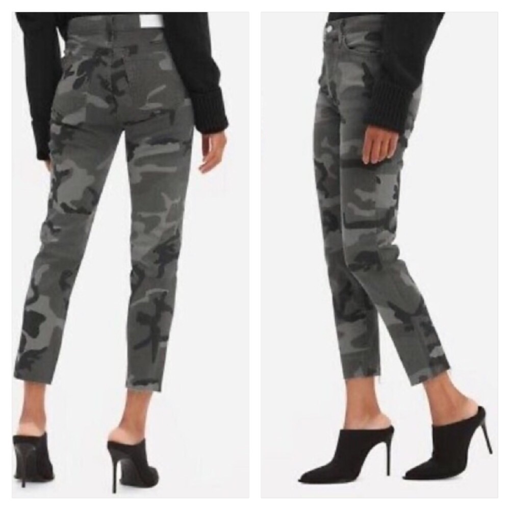 RE/DONE HIGH RISE ANKLE CROP STRETCH CAMO JEANS